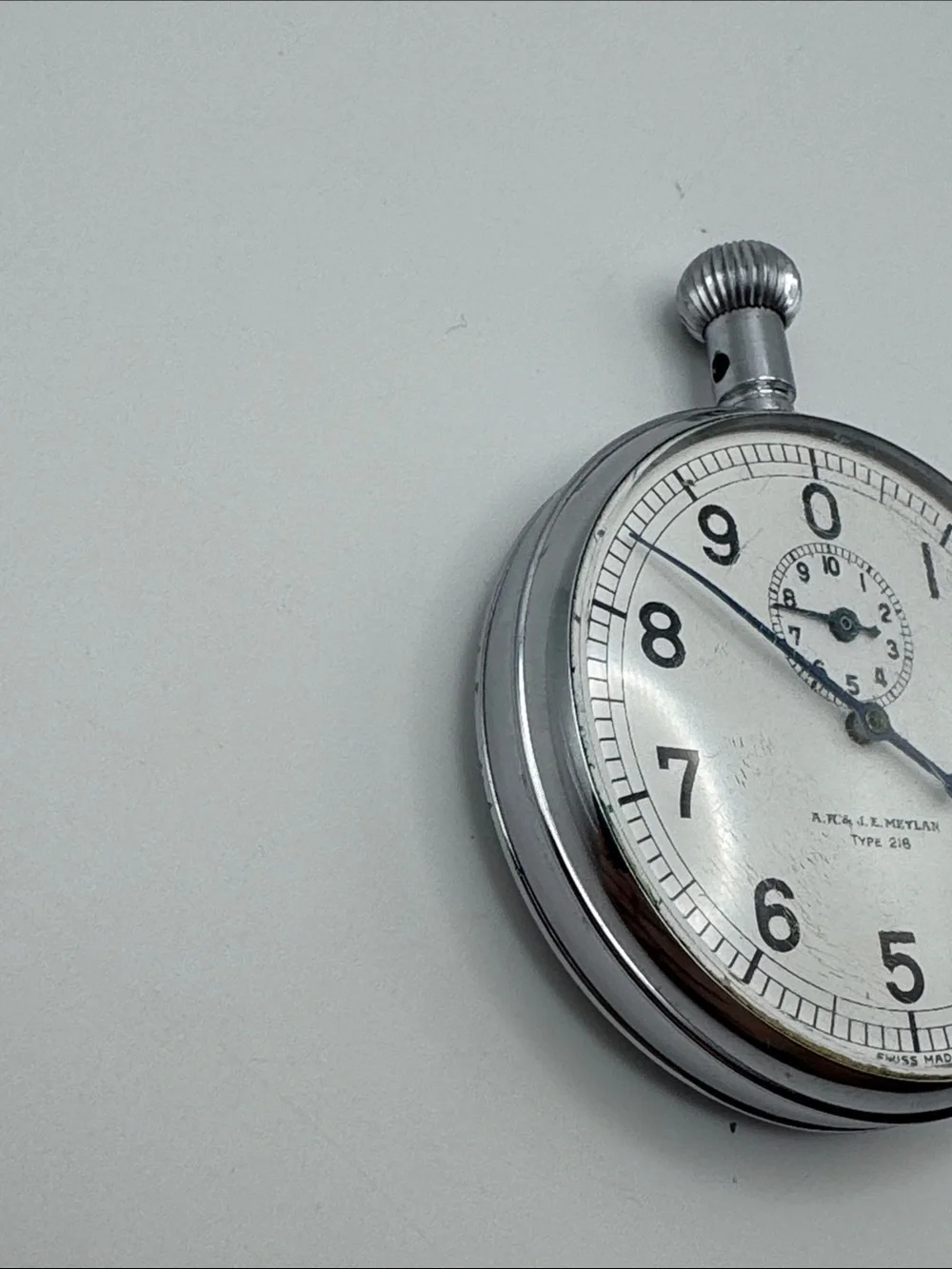 Vintage Stopwatch A.R. & J.E. Meylan Type 218 Mechanical Wind Up Untested Parts